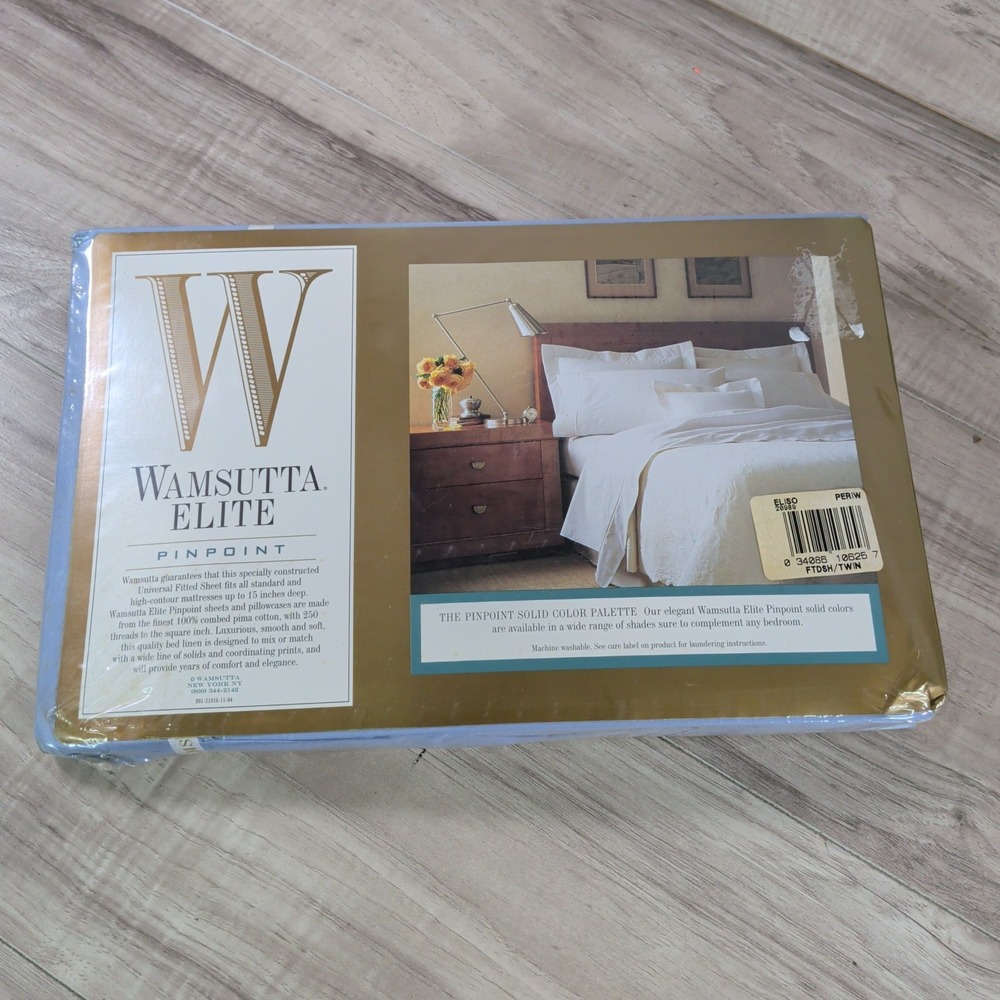 Vintage Wamsutta Elite Pinpoint TWIN FITTED SHEET ( NEW ) USA
